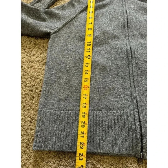 EDDIE BAUER Womens Gray Merino Wool Blend Turtle Neck Fisherman Cardigan 2zip XL - Picture 9 of 9